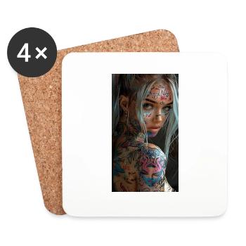 420Clikkk Logo - Dessous de verre (lot de 4) - blanc - Devant
