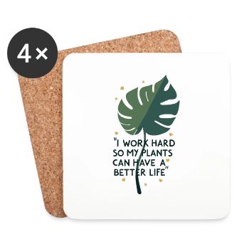 Better Life Plants - Coasters (set of 4) - white - Front