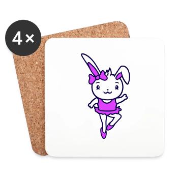 Bunny Tutu Ballerine Pirouette Tournant Fille Femme - Dessous de verre (lot de 4) - blanc - Devant