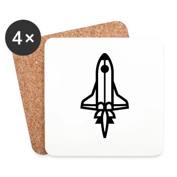 Rocket - Coasters (set of 4) - white - Front