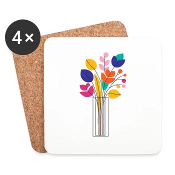 Flower - Untersetzer (4er-Set) - Weiß - Vorne