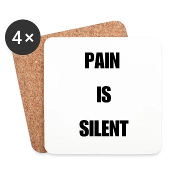 PAIN IS SILENT Impact - Untersetzer (4er-Set) - Weiß - Vorne