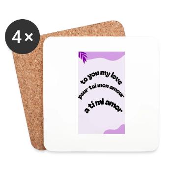 AMOUR GLAMOR - Dessous de verre (lot de 4) - blanc - Devant