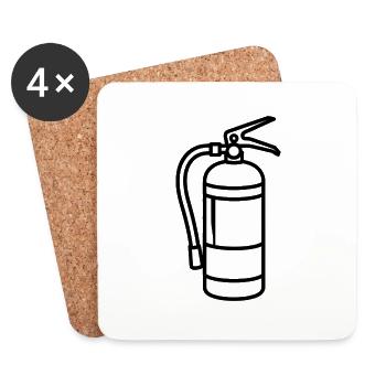 extincteur - Dessous de verre (lot de 4) - blanc - Devant