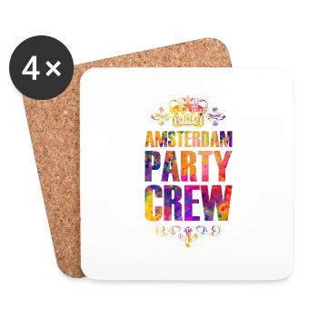 Amsterdam Party Crew Bunt Urlaub - Untersetzer (4er-Set) - Weiß - Vorne