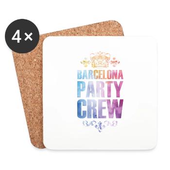 Barcelona Party Crew Colorful Holiday - Coasters (set of 4) - white - Front