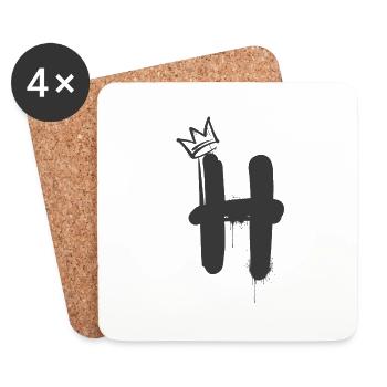 H - Coasters (set of 4) - white - Front