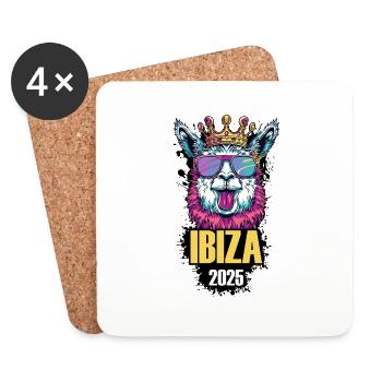 Ibiza 2025 Alpaca Party Holiday - Coasters (set of 4) - white - Front