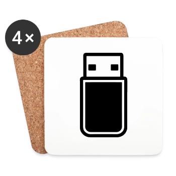 USB-Stick - Untersetzer (4er-Set) - Weiß - Vorne