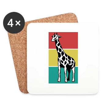 GIRAFFE on a colored background - Coasters (set of 4) - white - Front