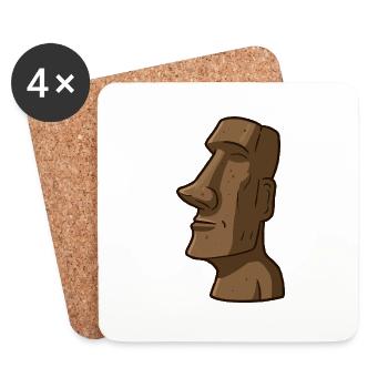 Easter Island statue - Coasters (set of 4) - white - Front