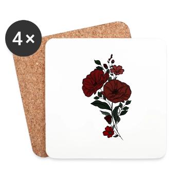 Blume - Untersetzer (4er-Set) - Weiß - Vorne