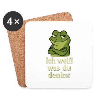 Frog grinning I know what you're thinking - Coasters (set of 4) - white - Front