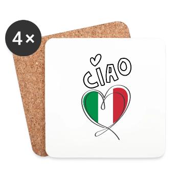 Ciao Italia - Dessous de verre (lot de 4) - blanc - Devant