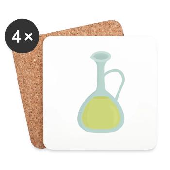 huile d’olive - Dessous de verre (lot de 4) - blanc - Devant