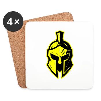 Spartan Gladiator Helmet Sparta - Coasters (set of 4) - white - Front