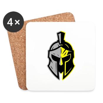 Icône du casque Spartan - Dessous de verre (lot de 4) - blanc - Devant