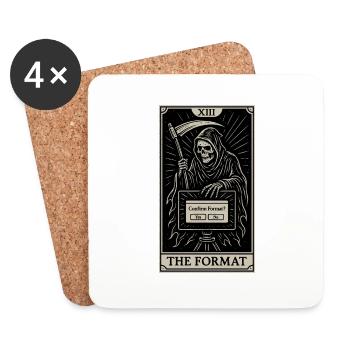 Datahoarding Tarot: Tod des Formats - Untersetzer (4er-Set) - Weiß - Vorne