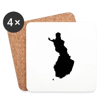 Finlande - Dessous de verre (lot de 4) - blanc - Devant