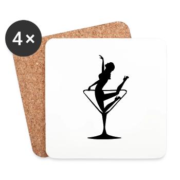 Lady in a Martini Glass - Kneeling - Coasters (set of 4) - white - Front