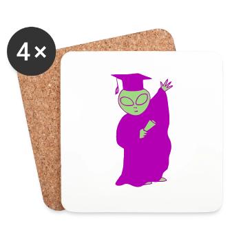 Graduation Alien - Untersetzer (4er-Set) - Weiß - Vorne