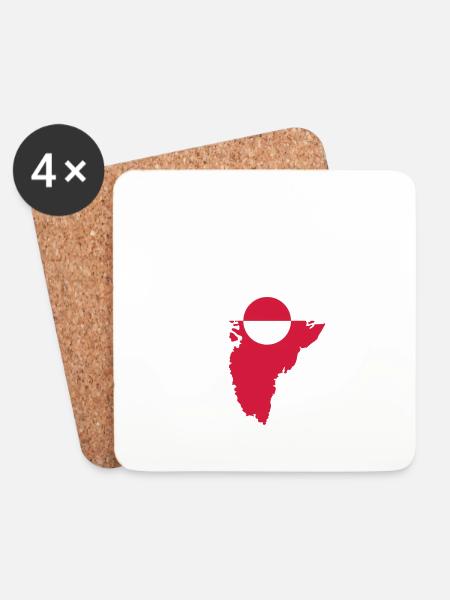 Grönland - Untersetzer (4er-Set) - Weiß