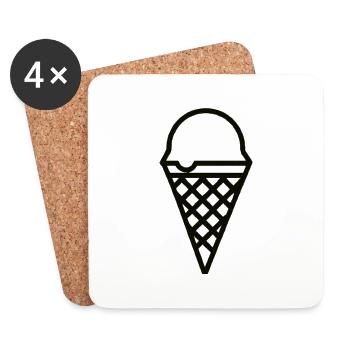 Ice cream gift idea ice cream cone ice cream cone - Coasters (set of 4) - white - Front