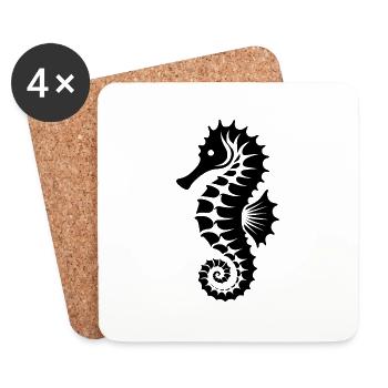Seahorse for Junior Swim Training - Coasters (set of 4) - white - Front