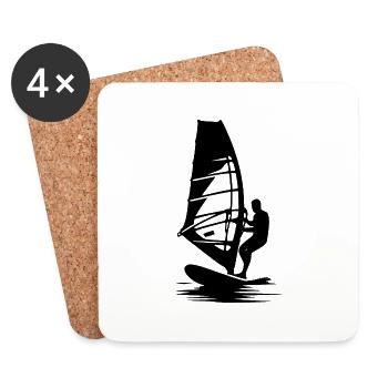 Windsurfing Sailing tricks Water Wind and sails - Coasters (set of 4) - white - Front