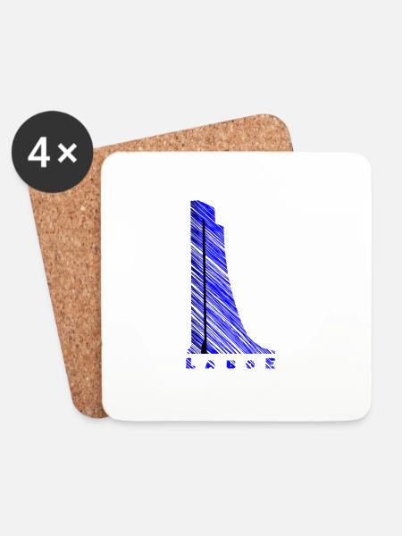 Laboe Marine-Ehrenmal – Modernes Linien-Art Design - Untersetzer (4er-Set) - Weiß