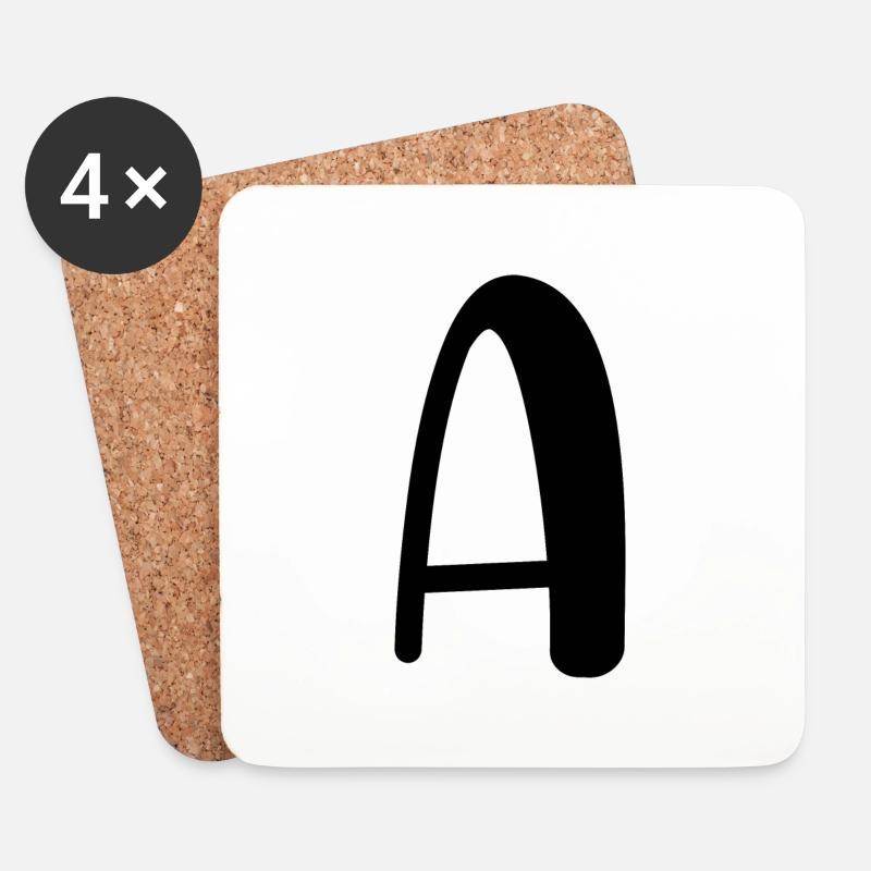 Buchstabe a - Untersetzer (4er-Set) - Weiß
