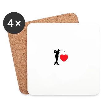 Love Golf - the golf player - Coasters (set of 4) - white - Front