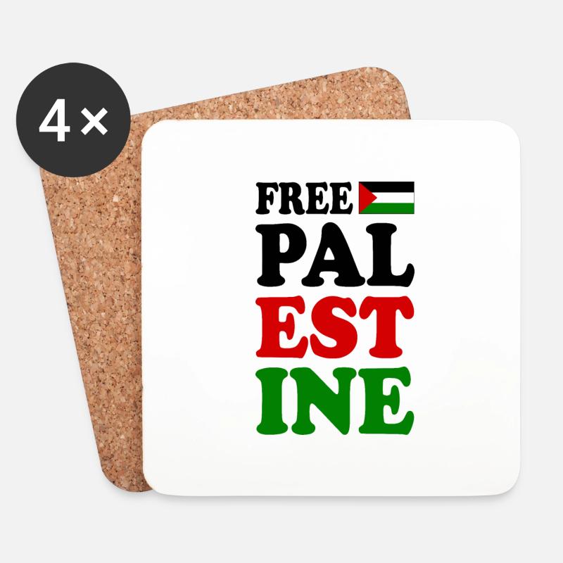 Free palestine - Untersetzer (4er-Set) - Weiß