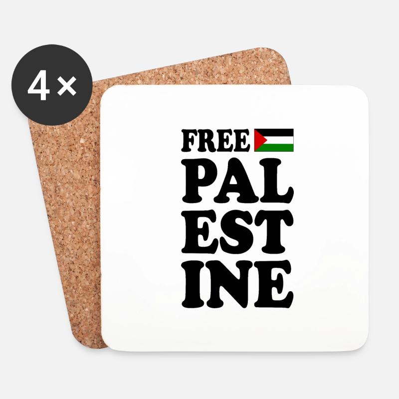 Free palestine - Untersetzer (4er-Set) - Weiß