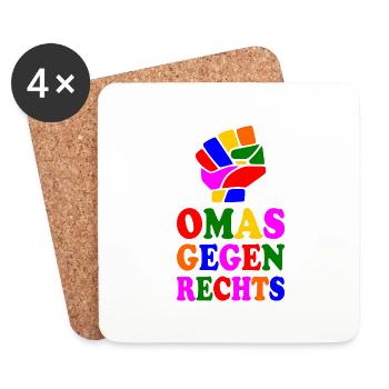 Omas gegen rechts - Untersetzer (4er-Set) - Weiß - Vorne