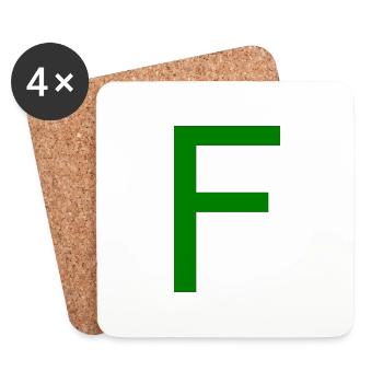F gruen Buchstabe Alphabet - Untersetzer (4er-Set) - Weiß - Vorne
