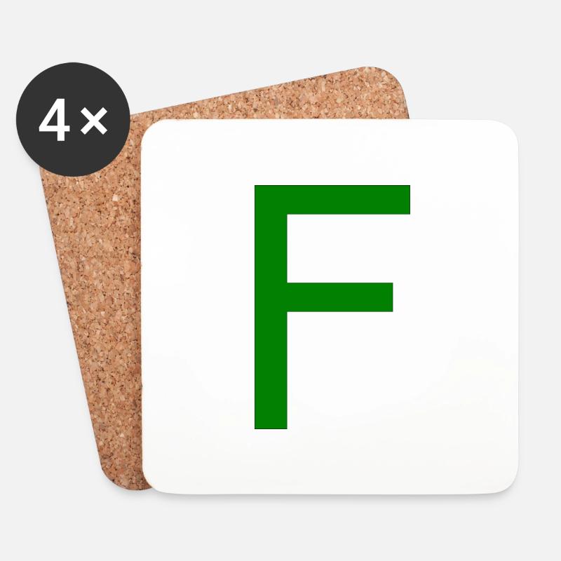 F gruen Buchstabe Alphabet - Untersetzer (4er-Set) - Weiß