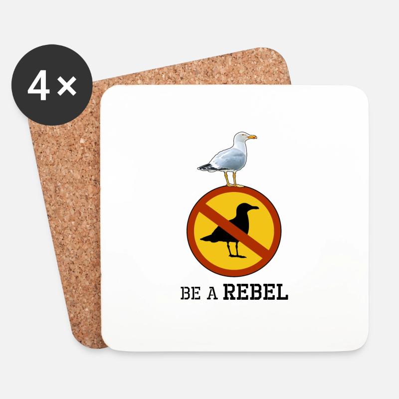 Be a rebel - Untersetzer (4er-Set) - Weiß