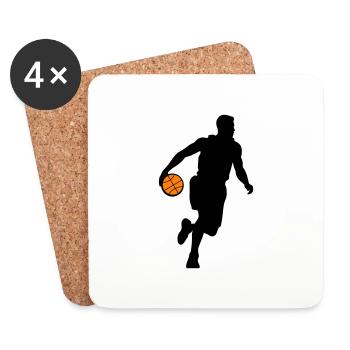 Symbole Joueur De Basket-Ball Joueur Homme - Dessous de verre (lot de 4) - blanc - Devant