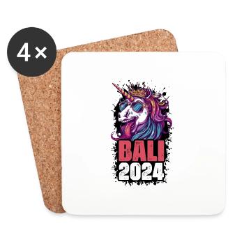 Licorne de Bali 2024 - Dessous de verre (lot de 4) - blanc - Devant