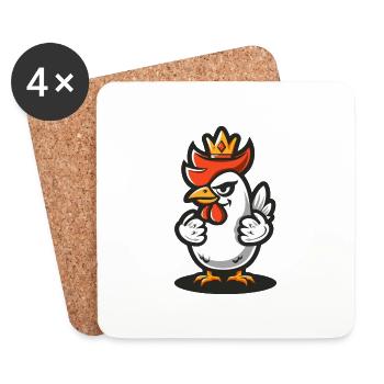 Couronne BD Poulet - Dessous de verre (lot de 4) - blanc - Devant