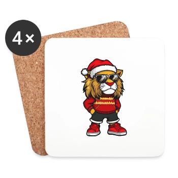 Noël Lion Noël - Dessous de verre (lot de 4) - blanc - Devant