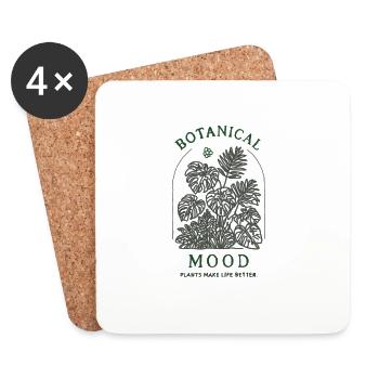 Minimalist Monstera Plant Arch Graphic Design - Coasters (set of 4) - white - Front