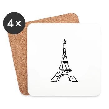 tour Eiffel - Dessous de verre (lot de 4) - blanc - Devant