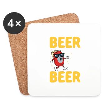 Beer Makes You Feel - Untersetzer (4er-Set) - Weiß - Vorne