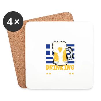 Greece Drinking Team - Untersetzer (4er-Set) - Weiß - Vorne