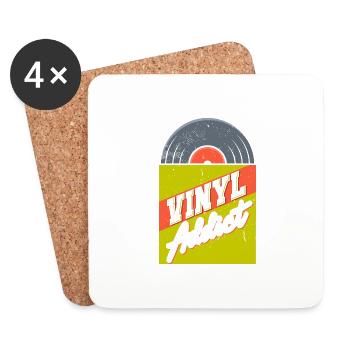 Vinyl Addict - Untersetzer (4er-Set) - Weiß - Vorne