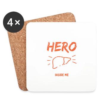 I Never Met My Hero - Untersetzer (4er-Set) - Weiß - Vorne