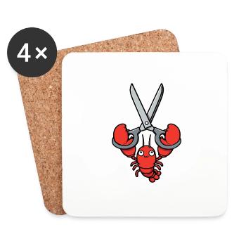 Comic Lobster Krebs Hummer Languste Meer Schere - Untersetzer (4er-Set) - Weiß - Vorne