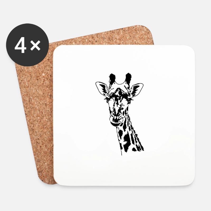 GIRAFFE Wildlife Safari Afrika Wilsigns - Untersetzer (4er-Set) - Weiß